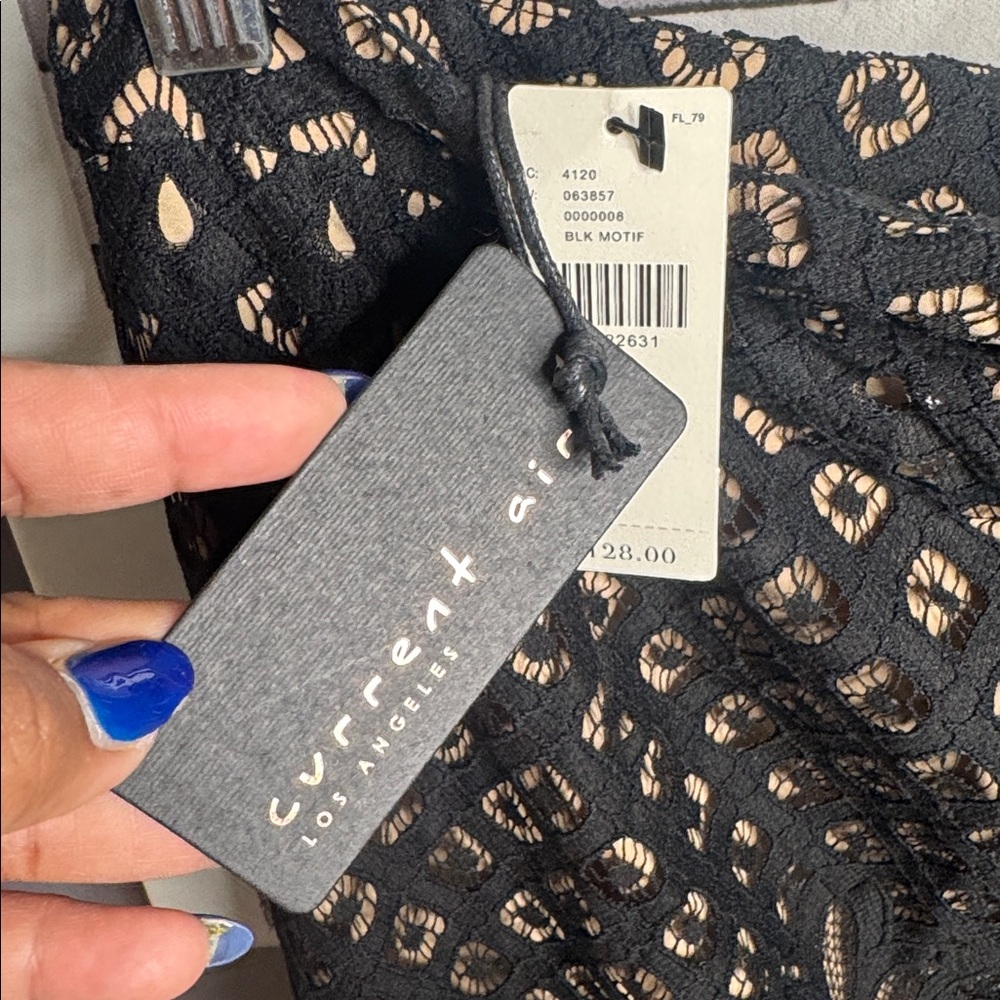 Anthropologie Current air black embroidered lace ruffled midi skirt - Picture 4 of 6